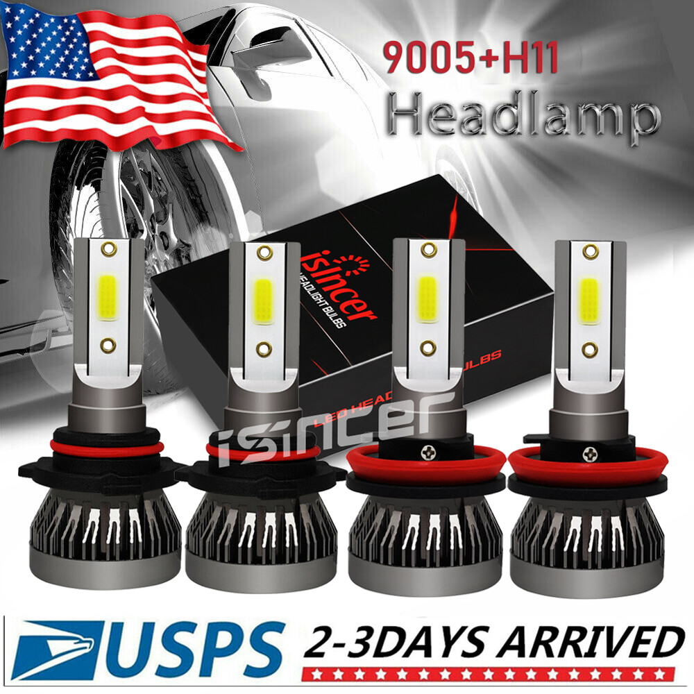 labwork 9005+H11 LED Headlights Kit High Low Beam Light Bulbs Super Bright New