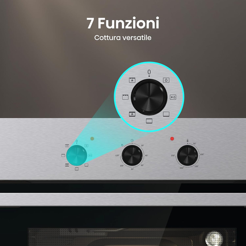 BI62120AX - Forno Multifunzione, 3 Manopole Push Pull, Cavità 61L, 7 Funzioni, A - Foto 5 di 12