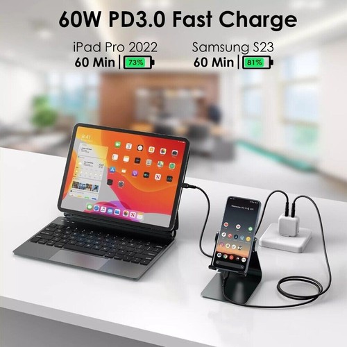 Type C Rapide Chargement USB C Câble Tressé 60W Fil Pour iPhone16/15 / Samsung - Photo 4 sur 14