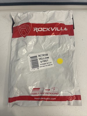 Rockville RCTR106Y 6' 1/4'' TRS to 1/4'' TRS Cable, Yellow, 100% Copper