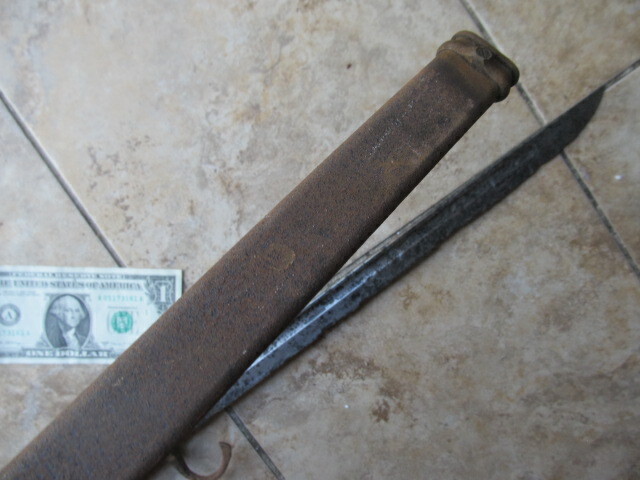 WWII Japanese Bayonet & Scabbard, Battlefield Found, USMC Souvenir, Guadalcanal - Picture 11 of 12