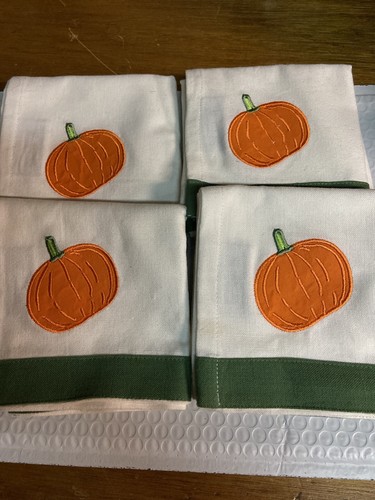 SERVILLETAS DE CENA DE ALGODÓN CALABAZA GRANADA NARANJA VERDE - Imagen 2 de 4