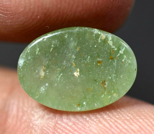 Rarest Cabochon 5.40 Ct Natural Green Aventurine Quartz Semi-Precious Gemstone - Picture 3 of 4