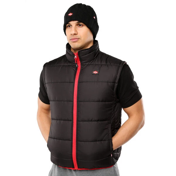 LCVST706 Lee Cooper Zip Quilted Vest Laser Tools Padded Vest Casual Outdoor
