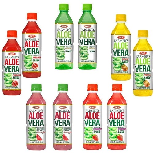 Farmer's Aloe Vera Drink Flavored Variety 10 Pack - with Pure Aloe Pulp - Picture 6 of 7