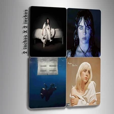 4 Mags | BILLIE EILISH MAGNETS (4) 2x2 inches - Art from Hit me Hard and Soft
