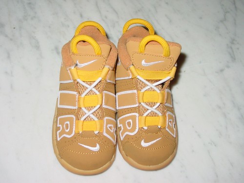 2021 Nike Air More Uptempo "Wheat" White/Pollen Toddler Shoes! Size 8C - Picture 7 of 16