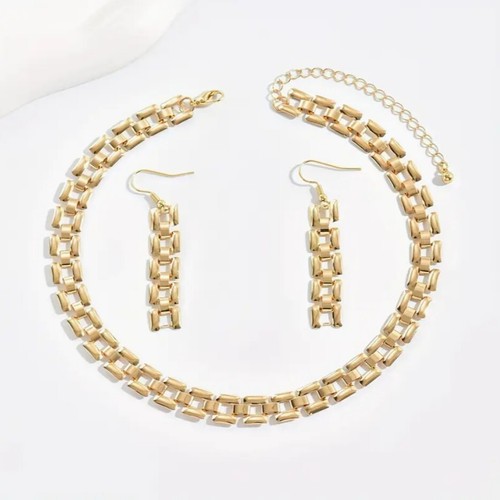 Reino Unido Mujeres Damas Moda Joyería de Oro Collar Pendientes Colgantes Conjunto Regalo de Boda - Imagen 2 de 13