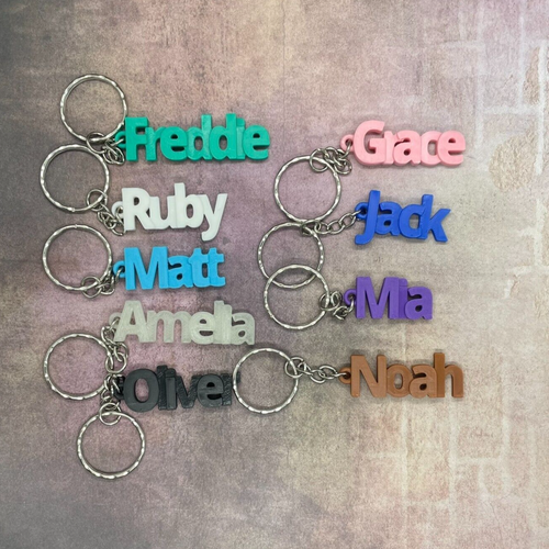 Personalisierter Schlüsselanhänger 3D-Druck Schultüte Namensschild Geschenk Party Tasche - Bild 1 von 31