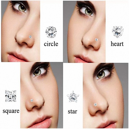 32pcs Nose Hoop Ring Surgical Steel Cartilage CZ Gems Earrings Piercing Set 20g - Picture 2 of 6