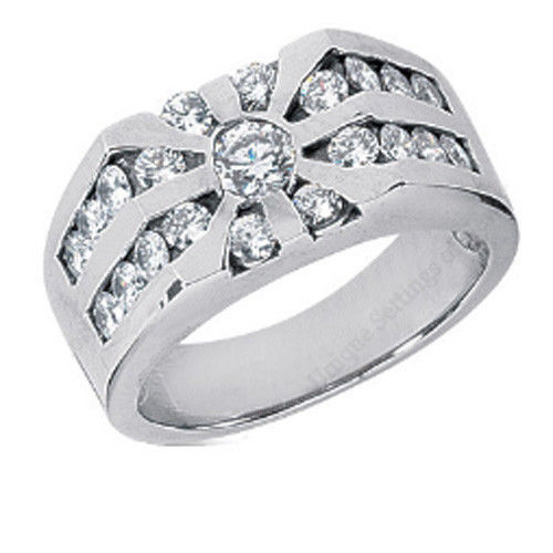 1.81 carat Round Diamond Mens 14K Gold Ring Anniversary Band G color VS clarity