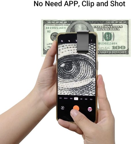 Microscopio de teléfono APEXEL lente/luz LED 200X clip universal de teléfono de bolsillo - Imagen 3 de 16
