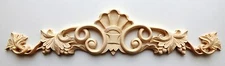 19"W X 4-1/4"H X 5/8"TH Hand Carved Red Oak, Solid Wood Grape Applique Onlay