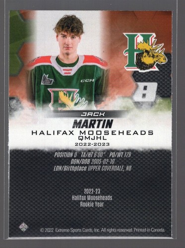 2022/23 Halifax Mooseheads - JACK MARTIN - Picture 2 of 2