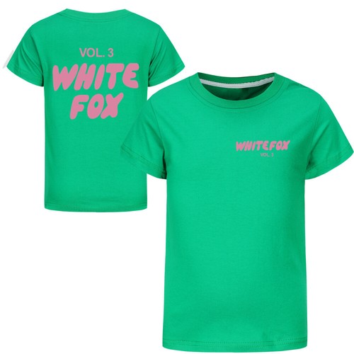 Pop New White Girls Kids Foxes Print Short Sleeve T-shirt Cotton Tops Xmas Gift - Picture 6 of 19