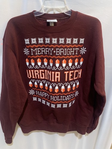 Herren M Virginia Tech Ugly Christmas Holiday Pullover Champion