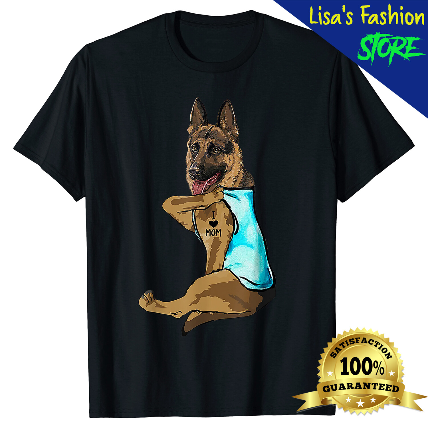 German Shepherd I Love Mom Tattoo Men Women Unisex T-Shirt | eBay German Shepherd I Love Mom Tattoo Men Women Unisex T-Shirt | eBay