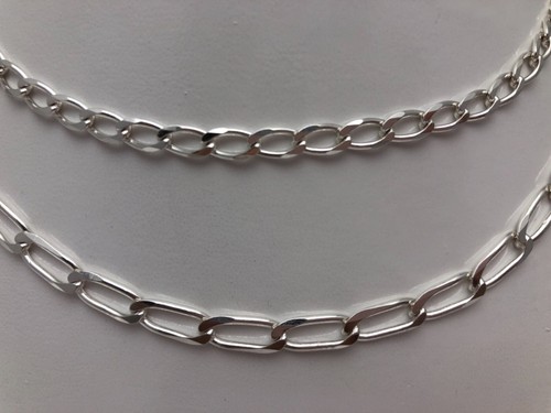 Collar de cadena de eslabones de plata de ley .925 ~ italiano de 4 mm 6 mm 18" 20" 22" 24" - Imagen 1 de 6