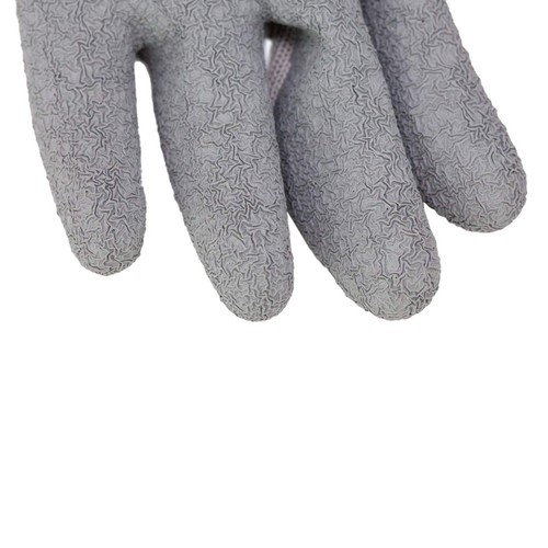 Ultra Stretch Grip Gloves, Latex Crinkle Coated Grip, OSFM, Grey (1 Pair) - Picture 5 of 9