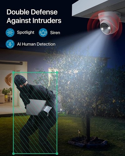 ZOSI 8CH 4K PoE Security Camera System Spotlight AI Human Detection Audio 2TB - Picture 3 of 9