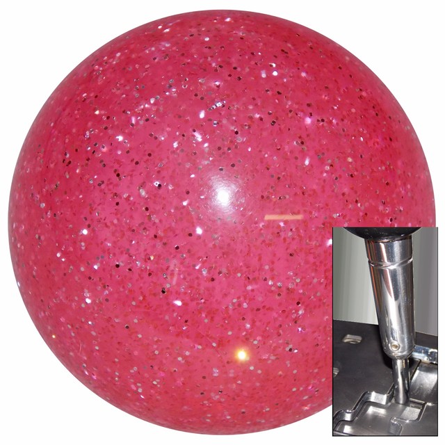 Pink Glitter shift knob w/ black adapter for automatic shifters See