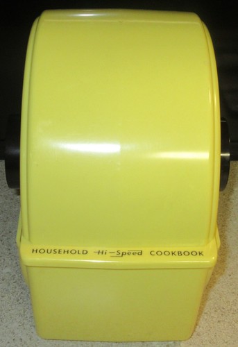 Vintage 1956 Yellow Household Hi-Speed Cookbook Recipe Rolodex Migliario Capper - Picture 2 of 14