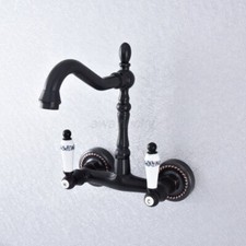 Oil Rubbed Bronze Swivel Spout Basin Sink Bathroom Mixer Tap Lavatory Faucet