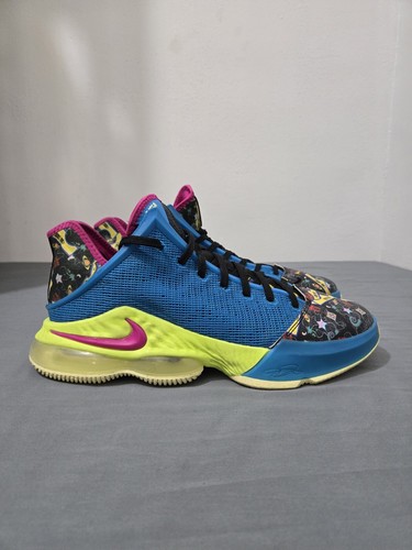 Nike Shoes Mens 11.5 Lebron 19 Low shoes Lebronival Blue citron tint react - Picture 10 of 15