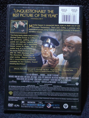 The Green Mile (DVD, 2007) Like New! - Imagen 2 de 2