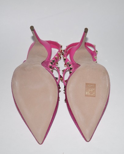 NEW Valentino Garavani Pink Beaded Leather Rockstud Heels Size 41 MSRP $1650 - Picture 13 of 19