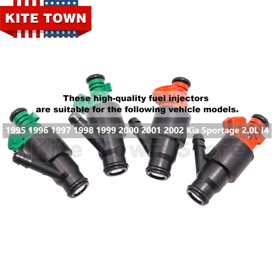 Juego de 4 inyectores de combustible Bosch OEM para Kia Sportage 1995-2002 2,0 L I4 Foto 2 de 4