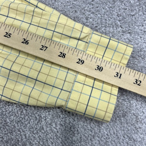 LL Bean Shirt Men’s Large Tall LT Yellow Check Button Up Long Sleeve Big & Tall - Picture 12 of 13