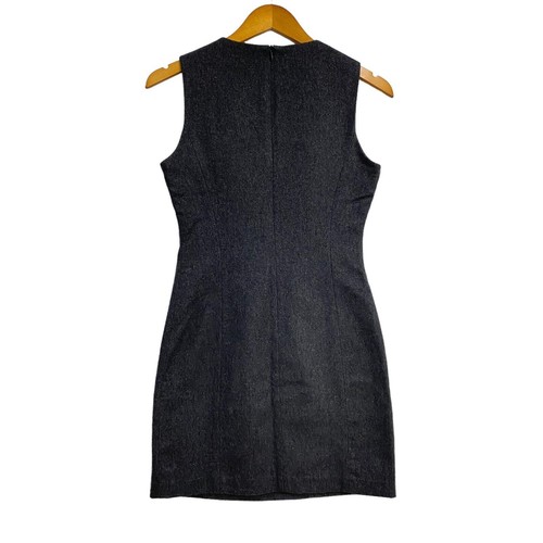 Gap Sheath Dress Juniors Size 1 Gray Sleeveless Back Zip Recycled Wool Blend - Picture 2 of 13