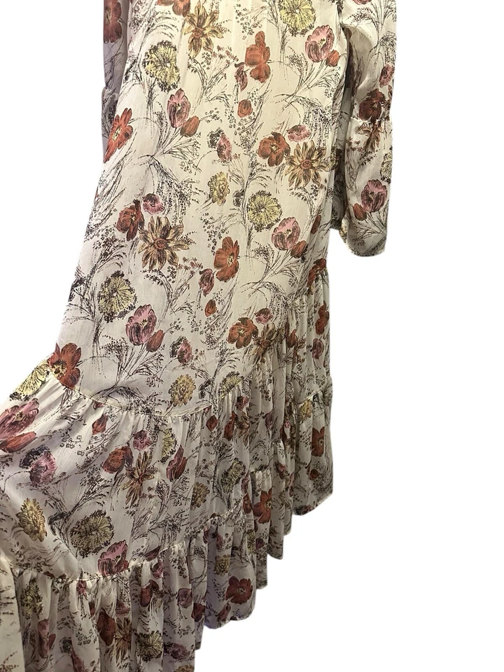 Maxi Vestido Mossimo Mujer Grande Floral Transparente Manga Campana Cabaña Fairycore Foto 4 de 4