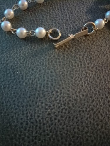 Vtg Silver & Gold Tone Nevada State Souvenir Pearl Charm Bracelet - Picture 8 of 9
