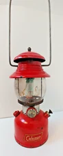 VTG Coleman 200A Single Mantle Lantern 1-1955 Red Sunshine USA 550 Globe