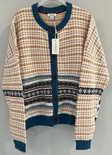 NWT Sundance Catalog Ivory Fair isle Wallace Cardigan Size XL 168