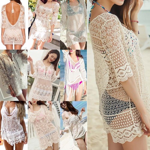 Women's Lace Beachwear Bikini Cover Up Swimwear Bathing Suit Summer Beach Dress - Bild 3 von 12