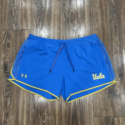 UCLA Under Armour HeatGear Running Athletic Shorts Blue Womens XL Loose Pre-Own