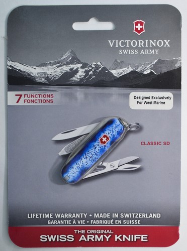 Victorinox Dorado Blue Classic Swiss Army knife. NIP custom print #3701 - Picture 1 of 2