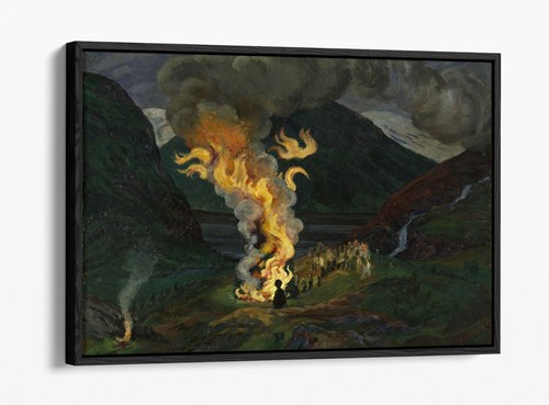NIKOLAI ASTRUP, MIDSUMMER NIGHT -FLOAT EFFECT CANVAS WALL ART PRINT - Picture 9 of 12