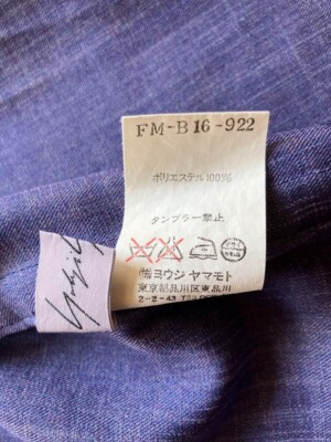 COMING SOON  yohji Yamamoto  紺色コットンマフラー OPEN COLLAR CELLULOSE OZONE SHIRT WITH CHAIN STITCH(S Black