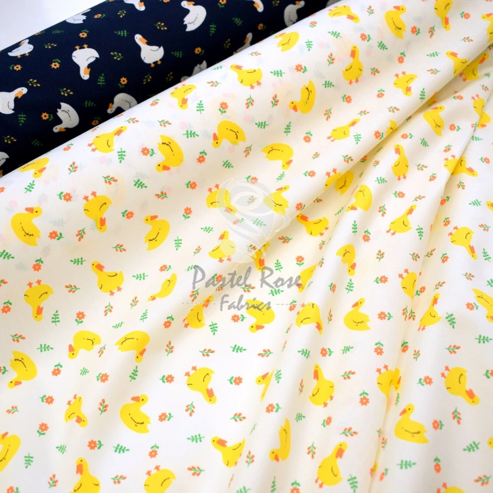 ROSE AND HUBBLE Little Ducky Yellow Duck Kids Children 100% Cotton Fabric | quilting clothing