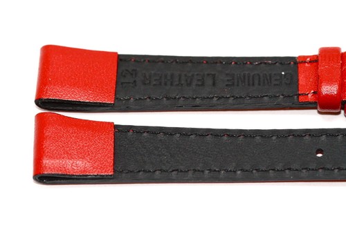 TIMEX 12MM RED STITCHED CLIK-ON GENUINE LEATHER WATCH BAND STRAP - Picture 2 of 2
