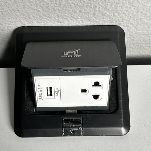 Pop Up Floor Electrical Outlet Box, Power Cover Boxes Kit 20A USB, Brass  - Picture 3 of 5