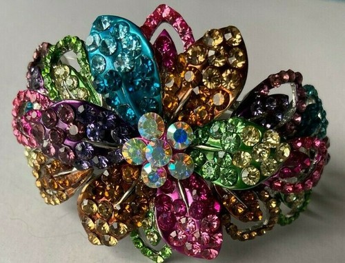 Fashion Big Crystal Rainbow Silver Shinning Bracelet Woman Wedding Jewelry Gift - 第 5/6 張圖片