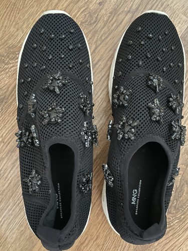 Tenis con cuentas de cristal de mango adornadas Reino Unido 6/UE 39/US 8 - Imagen 2 de 5