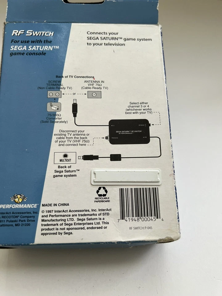 NEW Sega Saturn Vintage Retro Video Game Console RF Switch Performance 1997 TV - Image 2 of 3