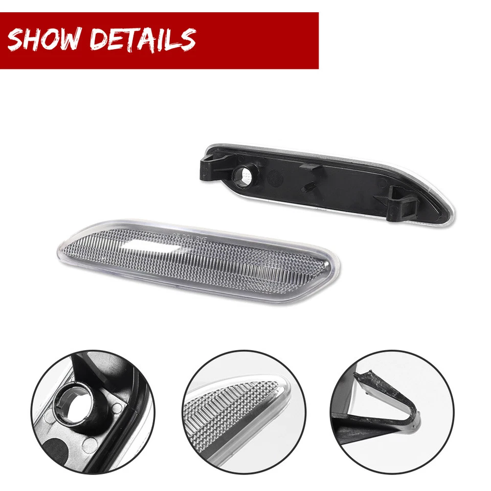 适用于 Mini Cooper Countryman 2012 - 2017 R60 R61 挡泥板侧标记灯透明镜头 — 第 3/4 张图片