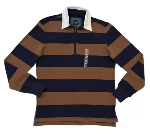 $64 Men Dockers Long Sleeve 1/2 Half Zip Striped Knit Sweater Sweatshirt Shirt S - Picture 6 of 6